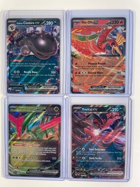 Pokemon EX Trading Card Set-Paldean Clodsire, Ho-Oh, Iron Leaves and Yveltal